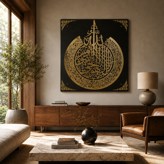 Ayatul Kursi Black & Gold Acrylic Wall Art