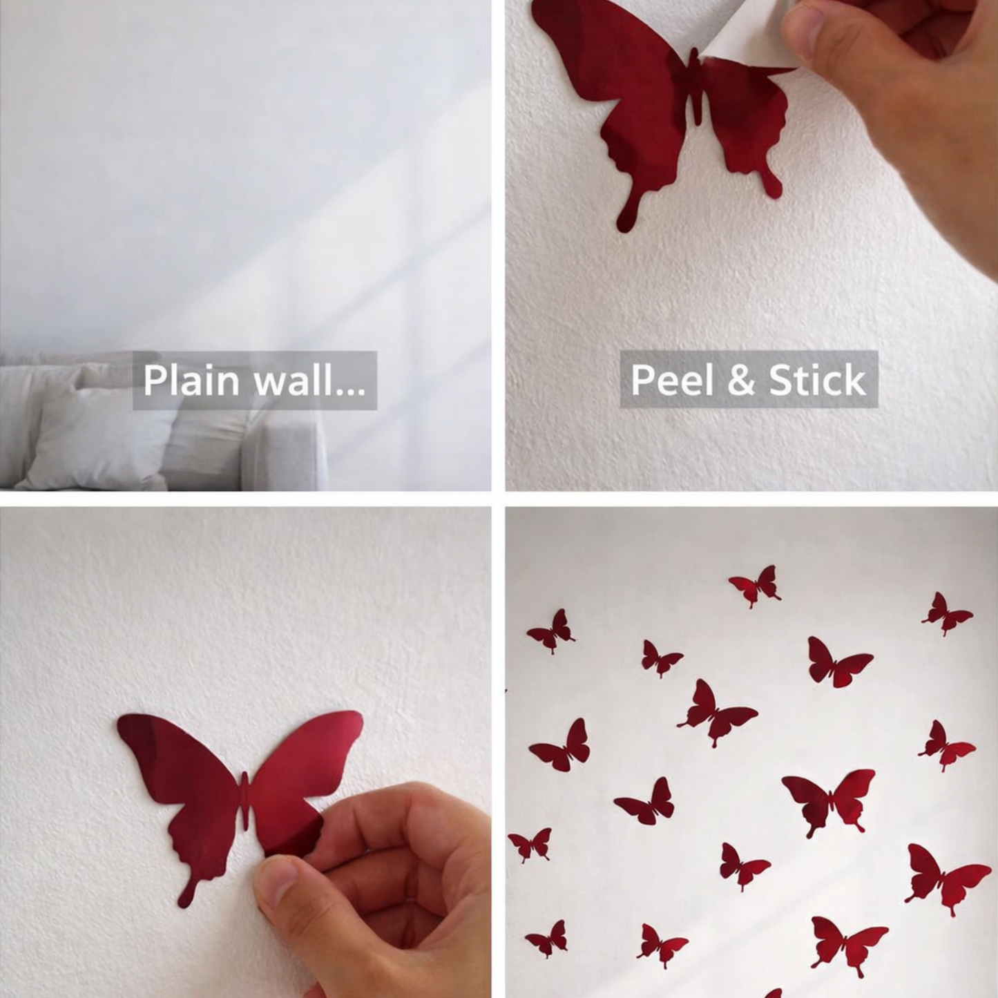 3D Butterfly Wall Decor (20 Pieces Set) | Modern Acrylic Wall Art β Noorwall