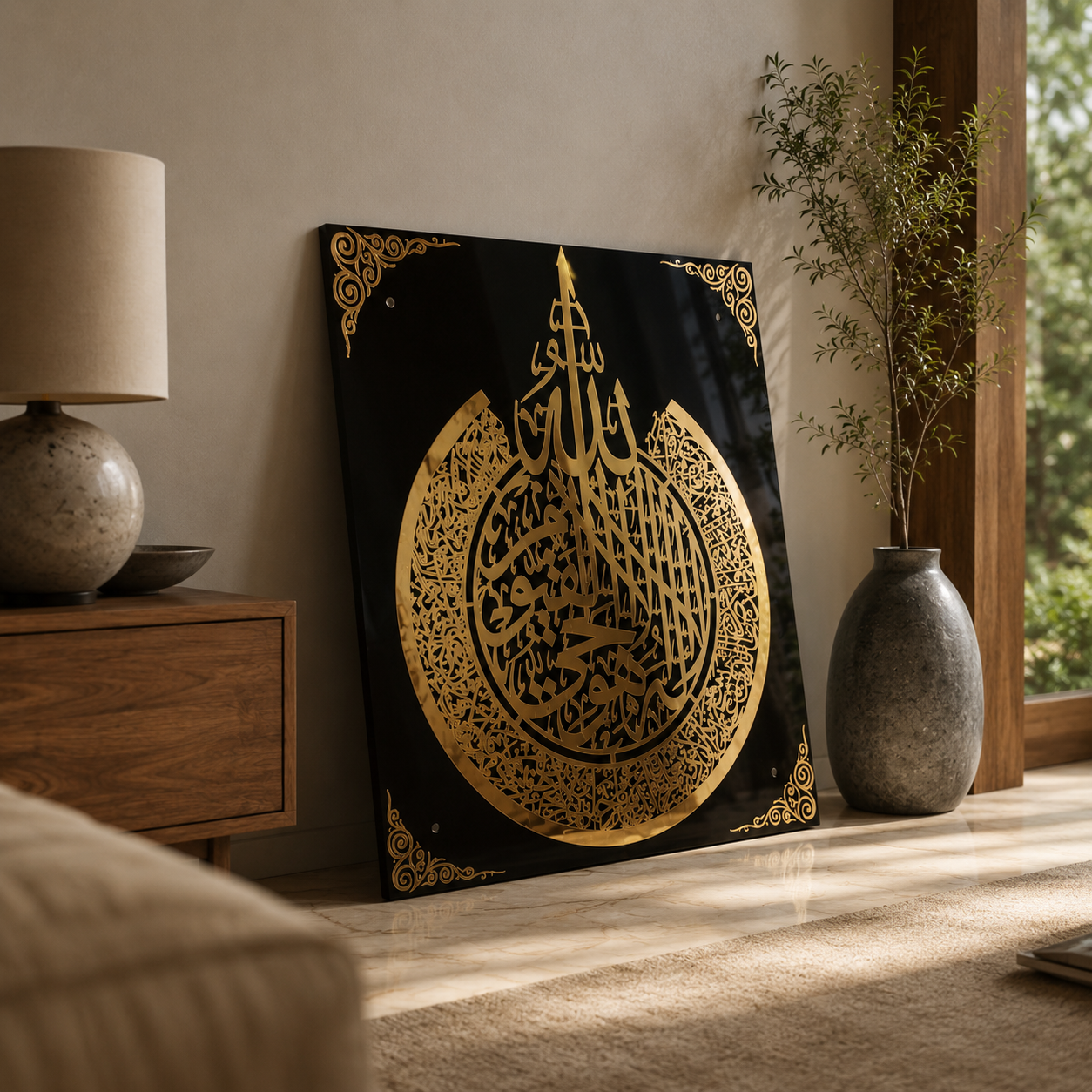 Ayatul Kursi Black & Gold Acrylic Wall Art