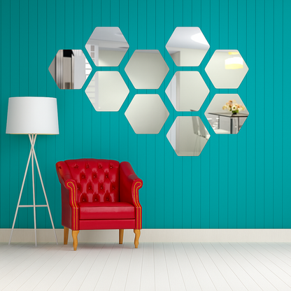 Acrylic Hexagon Wall Decor Mirror  – Modern Geometric Wall Decoration
