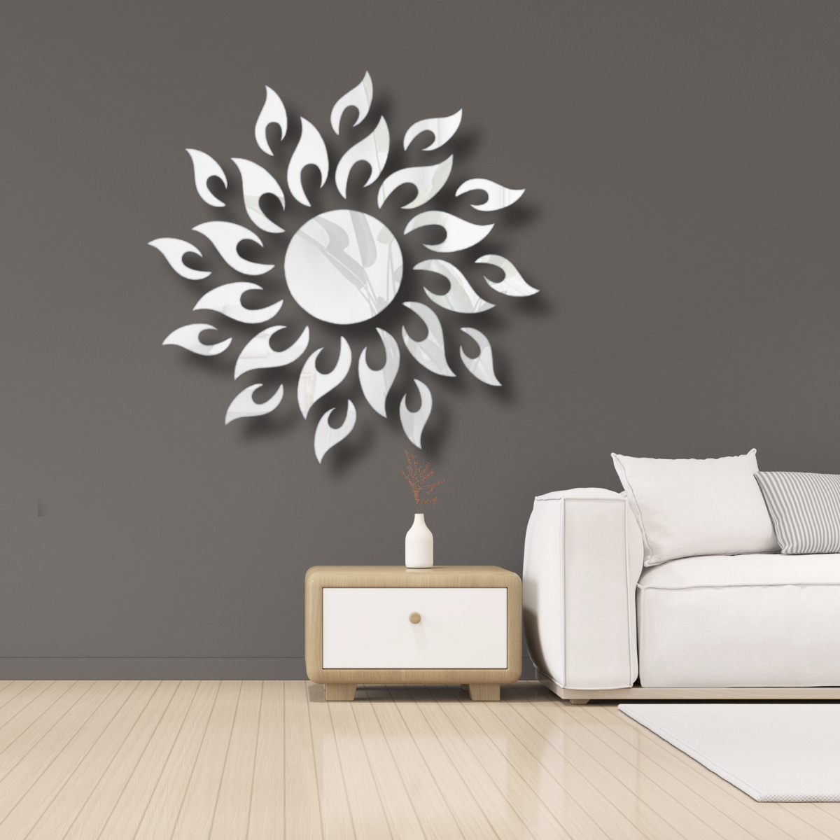 Acrylic Sunburst Mirror 3D Wall Decor Pakistan