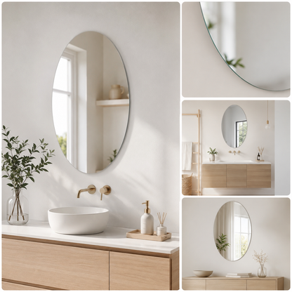 Oval Acrylic Wall Mirror – Modern Bathroom & Dressing Room Mirror