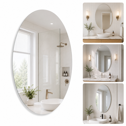 Oval Acrylic Wall Mirror – Modern Bathroom & Dressing Room Mirror