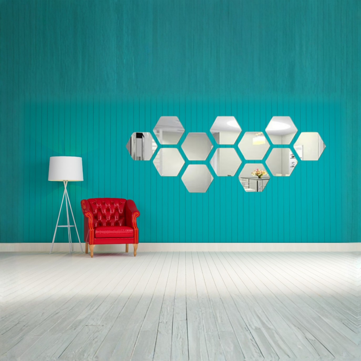 Acrylic Hexagon Wall Decor Mirror  – Modern Geometric Wall Decoration